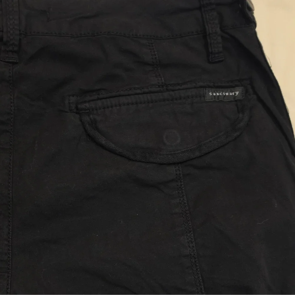 Sanctuary Women's Black Solid Chino Shorts 28 Flat Front Pockets Button #98